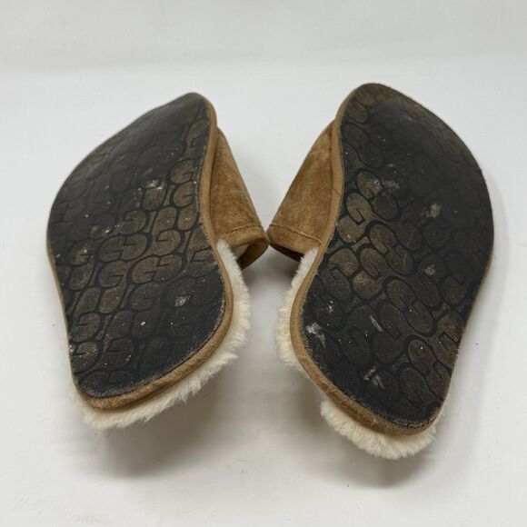 UGG Scuff Slippers Mens 11 Chestnut Brown Suede Shearling Slip On Comfort 5776 main image 15